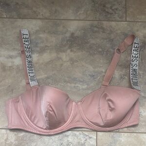 Victoria's Secret Satin Very Sexy Bra with Embellished Straps - Pink